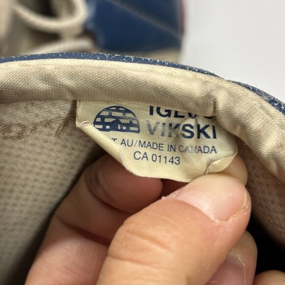 Vintage Leather Blue White Red Ferland 2200 Pro Hockey Player Gloves Habs NHL - Picture 8 of 11